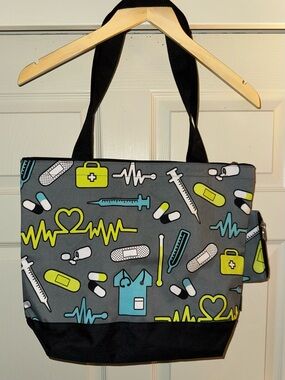 Ngil Premium Canvas Gray Tote Bag, 17"W x 14"H